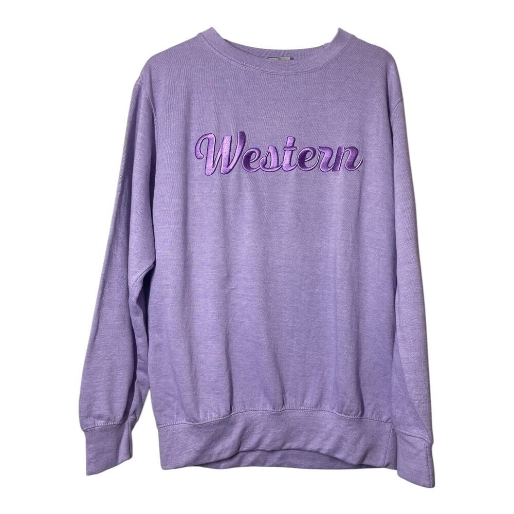 Western Washington University WWU Sweatshirt Lavender Embroidered Size Medium